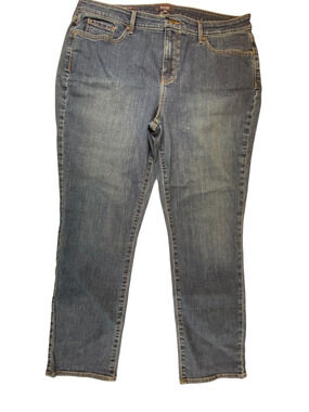 NYDJ Womens Jeans Blue 16P Sheri Slim Skinny Leg Mid Rise Dark Washed Zip Fly